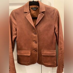 Vintage Theory Cognac Leather Blazer